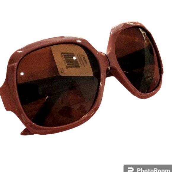Sunglasses Dark Pinkish Brown Tan Oversized Round Square Full Rim - Picture 2 of 16